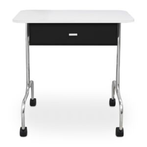 MESA PARA UÑAS Y MANICURE CLÁSICA ECONÓMICA NEGRA CON BLANCO