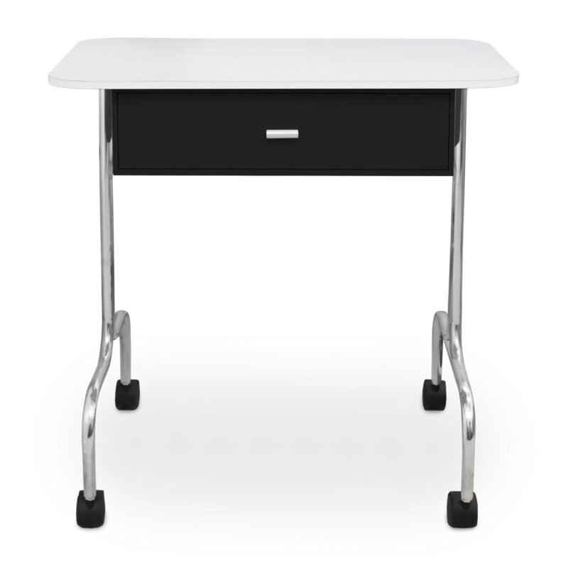 MESA PARA UÑAS Y MANICURE CLÁSICA ECONÓMICA NEGRA CON BLANCO