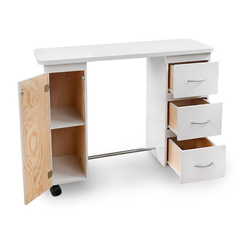 MESA PARA UÑAS Y MANICURE MONTANA BLANCA ABIERTA