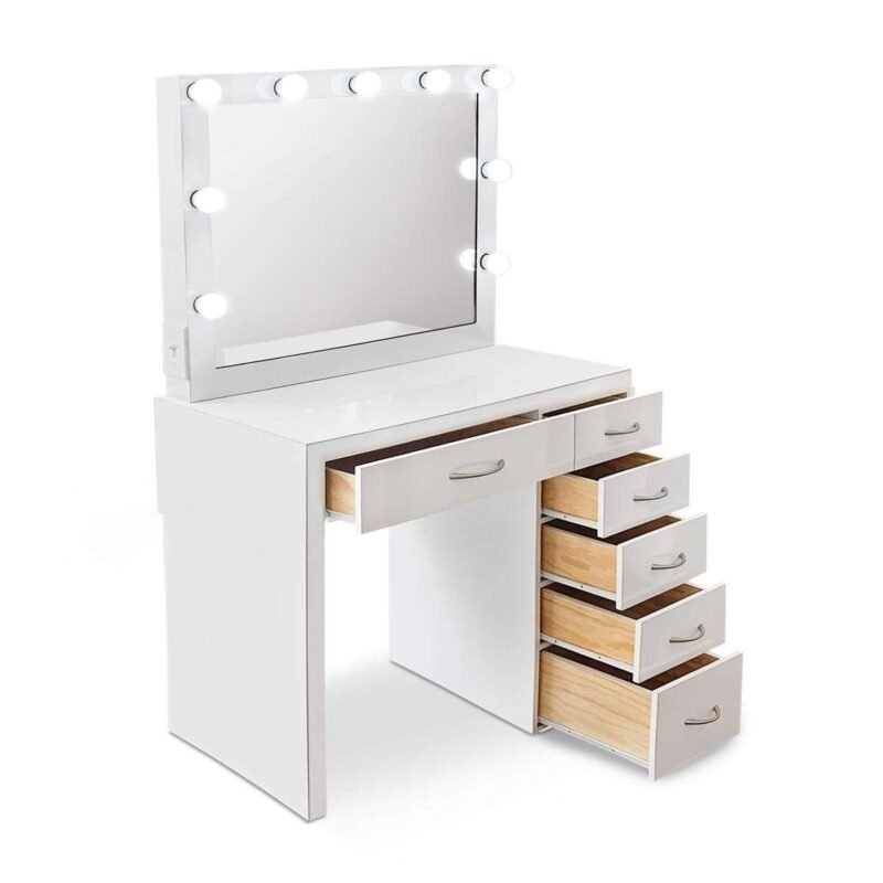 Tocador Vanity con cajones abiertos